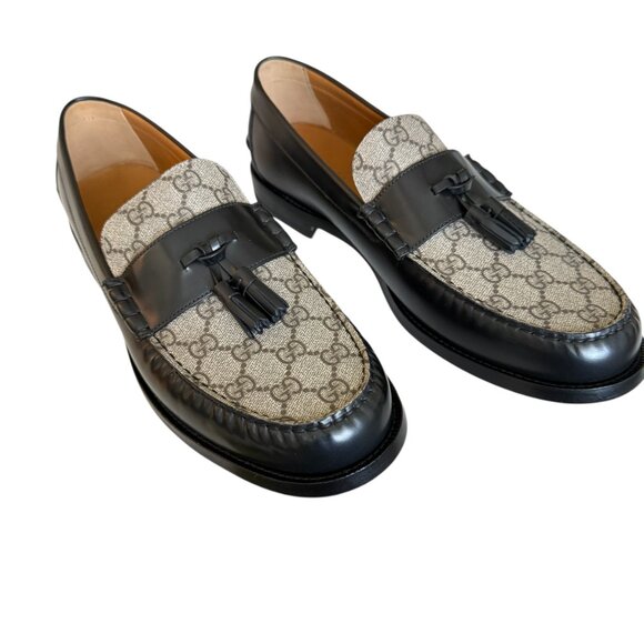 Gucci 673817 Millenial Ribot Supreme GG Men's leather tassle loafers, sz G13 - Picture 4 of 13